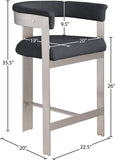 Romeo Boucle Fabric Upholstered Bar / Counter Stools — 739-C - Black - 739Black-C Dim