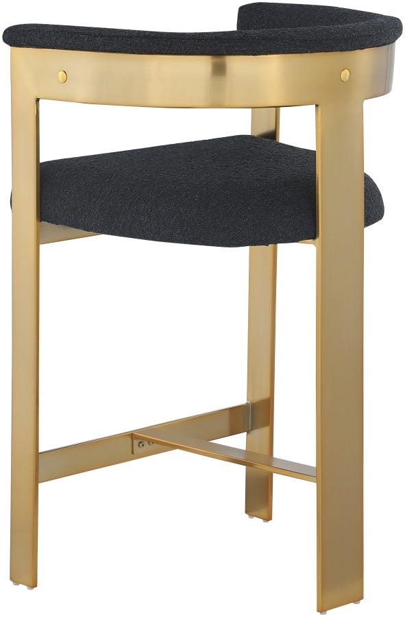Romeo Boucle Fabric Upholstered Bar / Counter Stools — 876-C - Black - 876Black-C alternate view 4