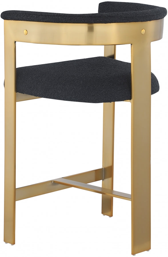Romeo Boucle Fabric Upholstered Bar / Counter Stools — 876-C - Black - 876Black-C alternate view 5