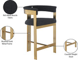 Romeo Boucle Fabric Upholstered Bar / Counter Stools — 876-C - Black - 876Black-C Infographic