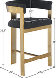 Romeo Boucle Fabric Upholstered Bar / Counter Stools — 876-C - Black - 876Black-C Dim