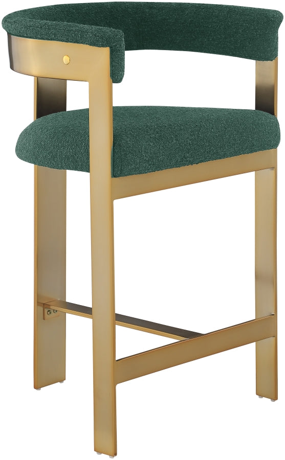 Romeo Boucle Fabric Upholstered Bar / Counter Stools — 876-C - Green - 876Green-C alternate view 2