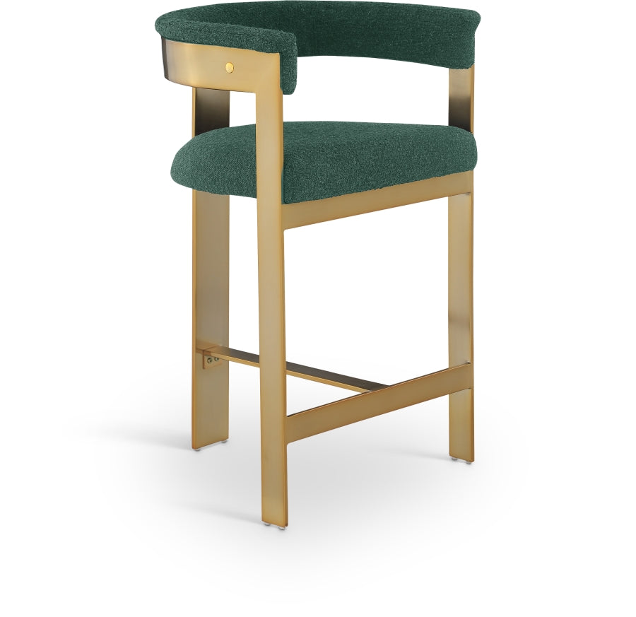 Romeo Boucle Fabric Upholstered Bar / Counter Stools — 876-C - Green - 876Green-C