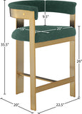 Romeo Boucle Fabric Upholstered Bar / Counter Stools — 876-C - Green - 876Green-C Dim