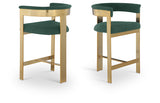 Romeo Boucle Fabric Upholstered Bar / Counter Stools — 876-C - Green - 876Green-C Double Chair