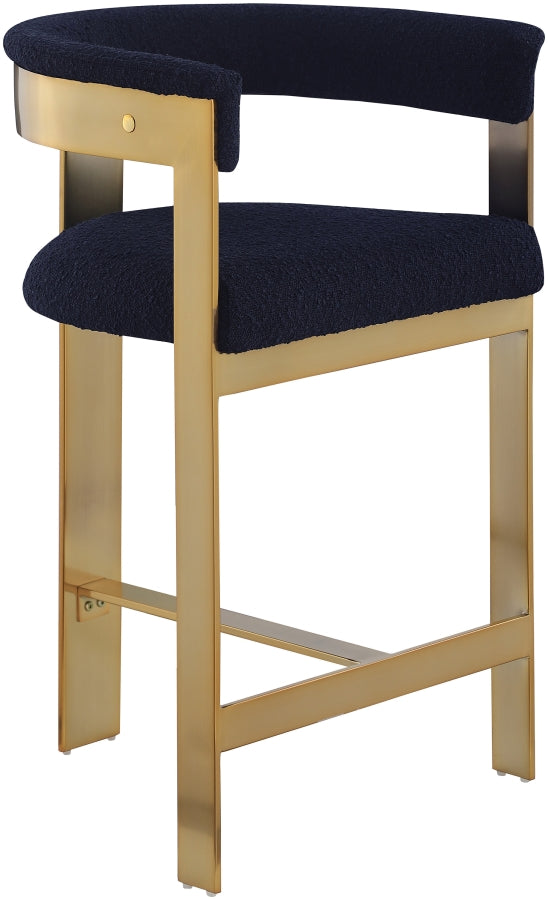 Romeo Boucle Fabric Upholstered Bar / Counter Stools — 876-C - Blue - 876Navy-C alternate view 2
