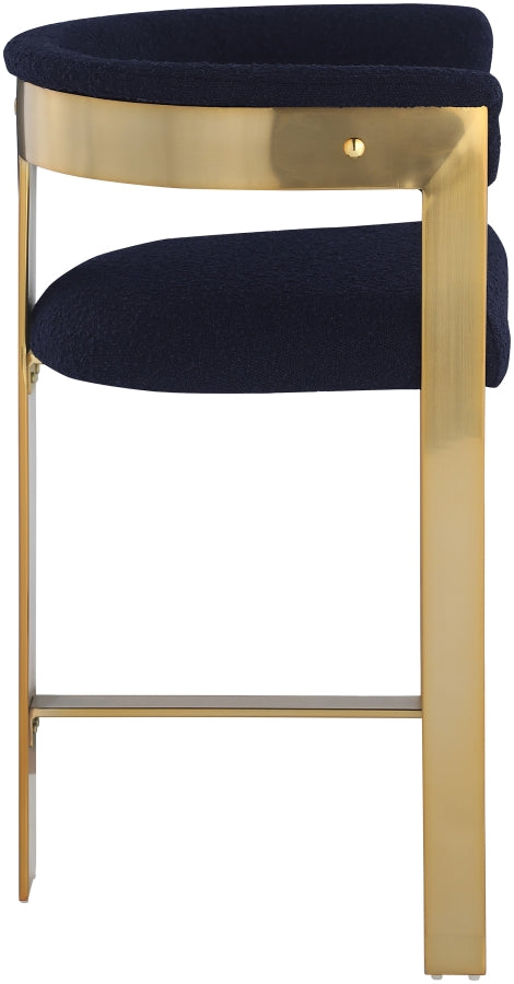 Romeo Boucle Fabric Upholstered Bar / Counter Stools — 876-C - Blue - 876Navy-C alternate view 3