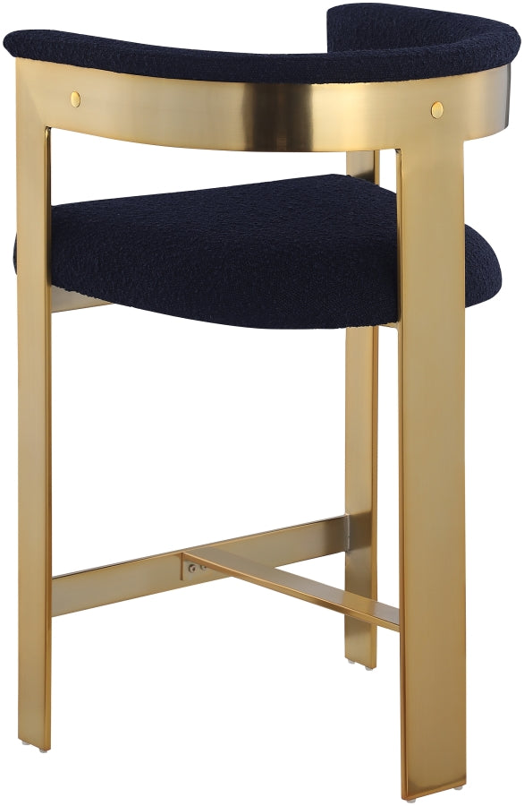 Romeo Boucle Fabric Upholstered Bar / Counter Stools — 876-C - Blue - 876Navy-C alternate view 4