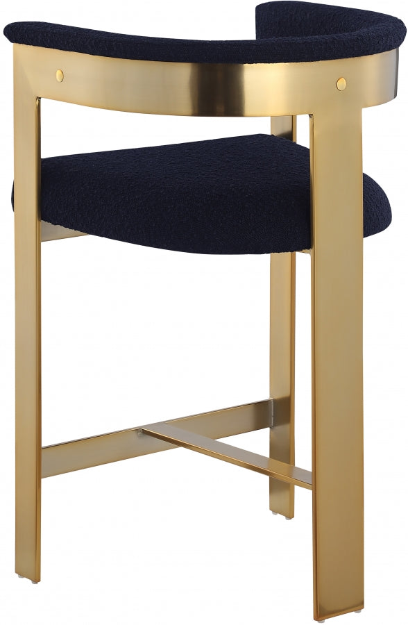 Romeo Boucle Fabric Upholstered Bar / Counter Stools — 876-C - Blue - 876Navy-C alternate view 5