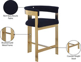 Romeo Boucle Fabric Upholstered Bar / Counter Stools — 876-C - Blue - 876Navy-C Infographic