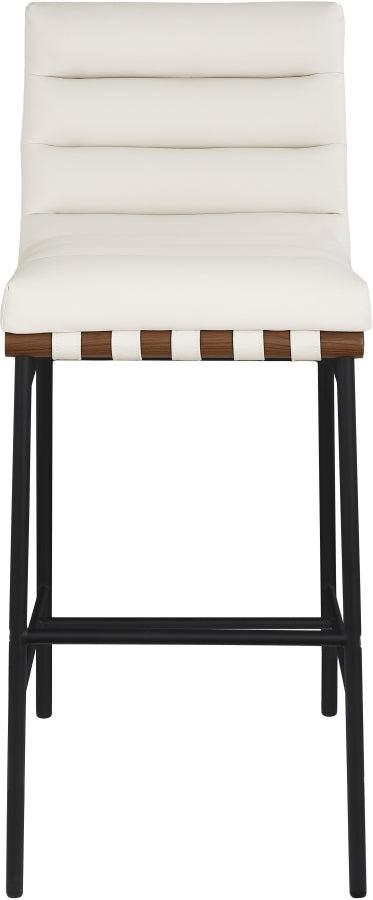 Burke Vegan Leather Upholstered Bar Stools — 800-C - Cream - 800Cream-C alternate view 2