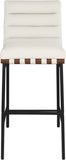 Burke Vegan Leather Upholstered Bar Stools — 800-C - Cream - 800Cream-C alternate view 2