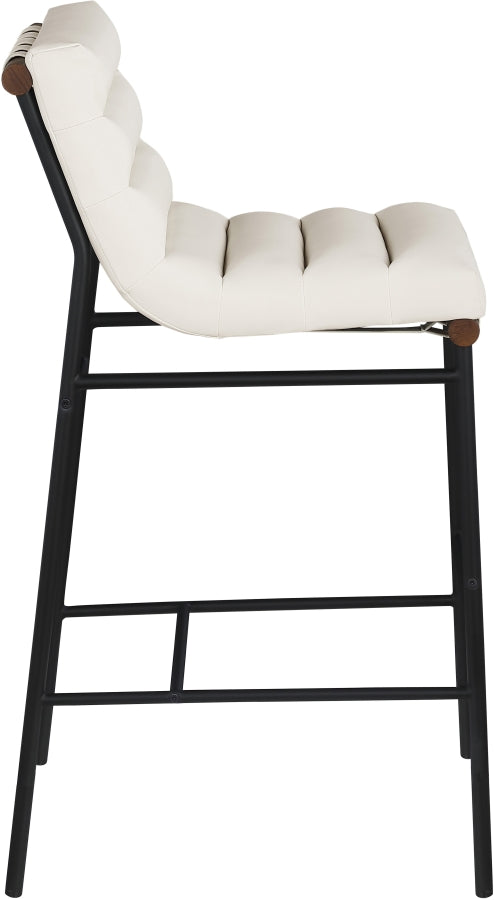 Burke Vegan Leather Upholstered Bar Stools — 800-C - Cream - 800Cream-C alternate view 3