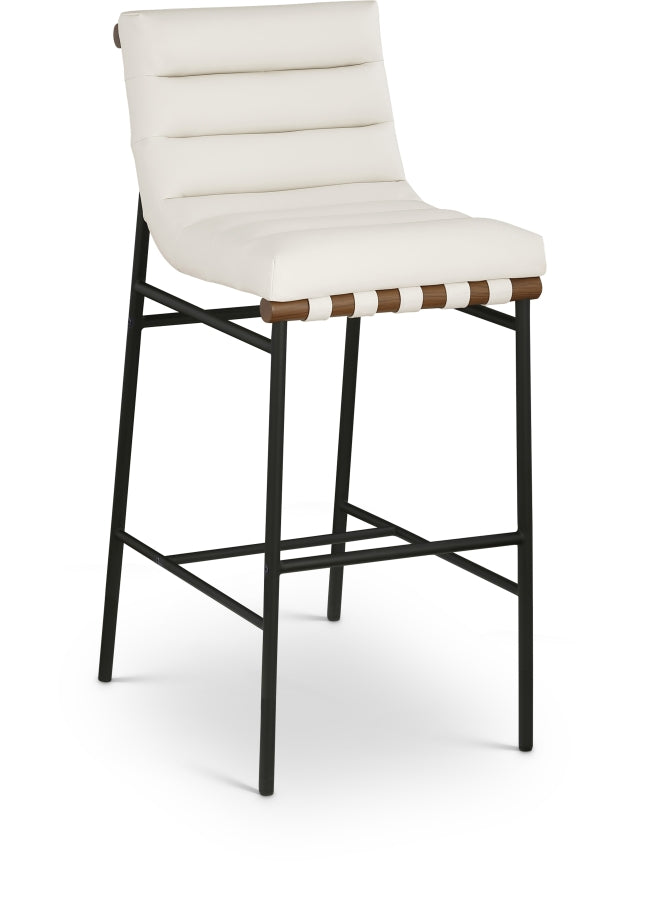 Burke Vegan Leather Upholstered Bar Stools — 800-C - Cream - 800Cream-C