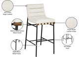 Burke Vegan Leather Upholstered Bar Stools — 800-C - Cream - 800Cream-C Infographic