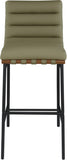 Burke Vegan Leather Upholstered Bar Stools — 800-C - Green - 800Olive-C alternate view 2