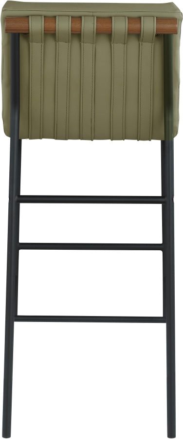 Burke Vegan Leather Upholstered Bar Stools — 800-C - Green - 800Olive-C alternate view 4