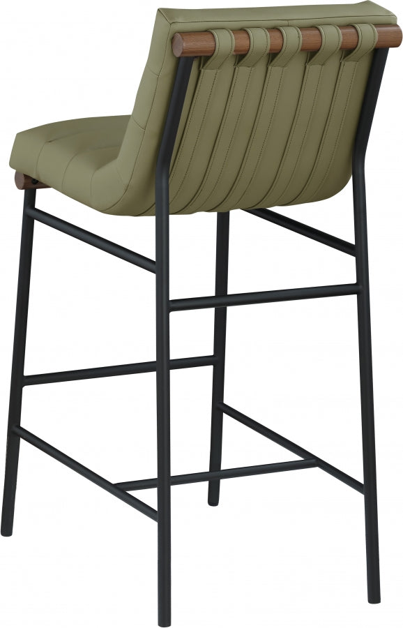 Burke Vegan Leather Upholstered Bar Stools — 800-C - Green - 800Olive-C alternate view 6