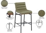 Burke Vegan Leather Upholstered Bar Stools — 800-C - Green - 800Olive-C Infographic