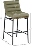 Burke Vegan Leather Upholstered Bar Stools — 800-C - Green - 800Olive-C Dim