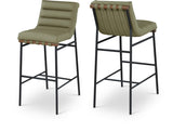 Burke Vegan Leather Upholstered Bar Stools — 800-C - Green - 800Olive-C Double Chair