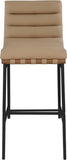 Burke Vegan Leather Upholstered Bar Stools — 800-C - Tan - 800Tan-C alternate view 2
