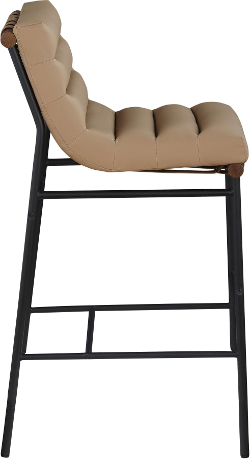 Burke Vegan Leather Upholstered Bar Stools — 800-C - Tan - 800Tan-C alternate view 3