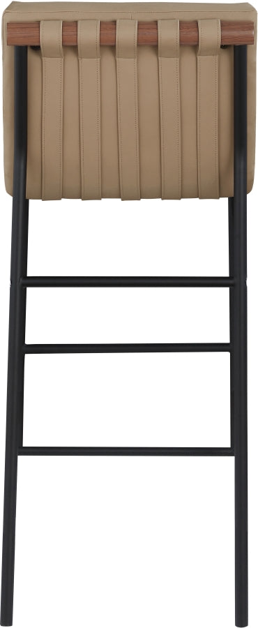 Burke Vegan Leather Upholstered Bar Stools — 800-C - Tan - 800Tan-C alternate view 4