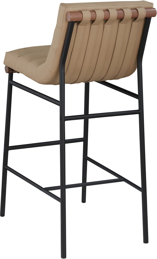 Burke Vegan Leather Upholstered Bar Stools — 800-C - Tan - 800Tan-C alternate view 5