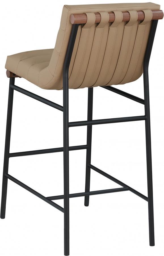 Burke Vegan Leather Upholstered Bar Stools — 800-C - Tan - 800Tan-C alternate view 6