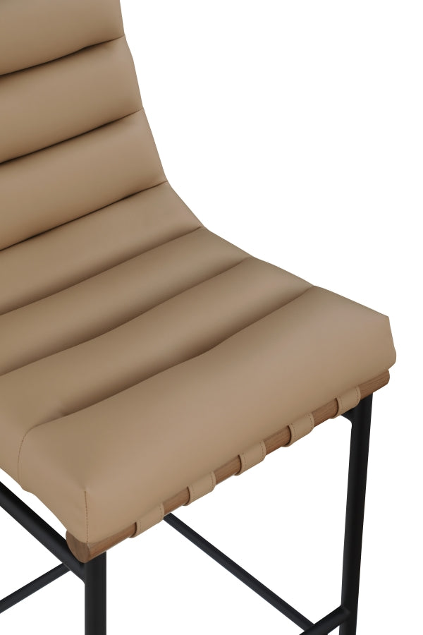 Burke Vegan Leather Upholstered Bar Stools — 800-C - Tan - 800Tan-C alternate view 7