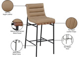 Burke Vegan Leather Upholstered Bar Stools — 800-C - Tan - 800Tan-C Infographic