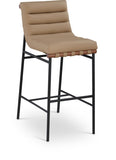 Burke Vegan Leather Upholstered Bar Stools — 800-C - Tan - 800Tan-C