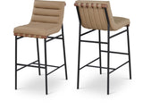 Burke Vegan Leather Upholstered Bar Stools — 800-C - Tan - 800Tan-C Double Chair