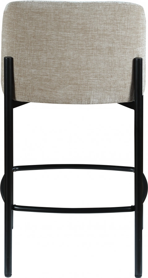 Burton Chenille Fabric Upholstered Bar / Counter Stool — 429-C - Beige - 429Beige-C alternate view 2