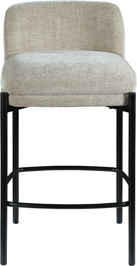 Burton Chenille Fabric Upholstered Bar / Counter Stool — 429-C - Beige - 429Beige-C alternate view 3