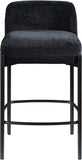 Burton Chenille Fabric Upholstered Bar / Counter Stool — 429-C - Black - 429Black-C alternate view 3
