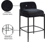 Burton Chenille Fabric Upholstered Bar / Counter Stool — 429-C - Black - 429Black-C Infographic