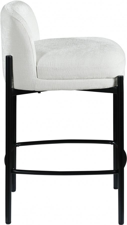 Burton Chenille Fabric Upholstered Bar / Counter Stool — 429-C - Cream - 429Cream-C alternate view 4