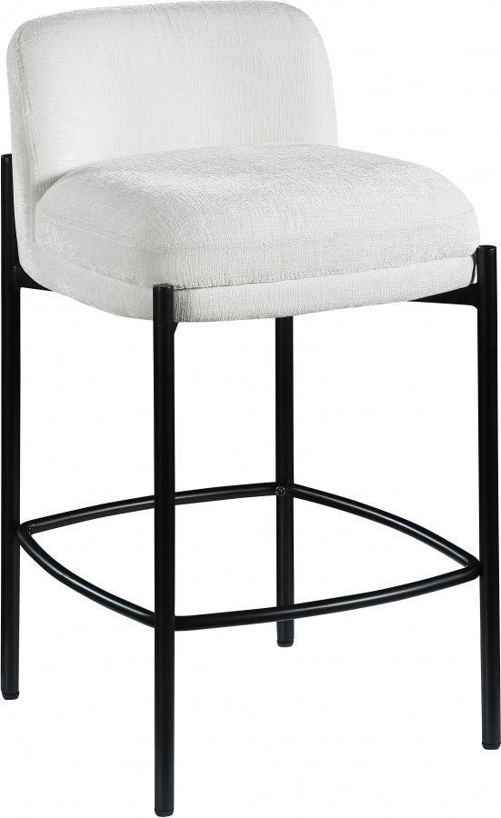 Burton Chenille Fabric Upholstered Bar / Counter Stool — 429-C - Cream - 429Cream-C