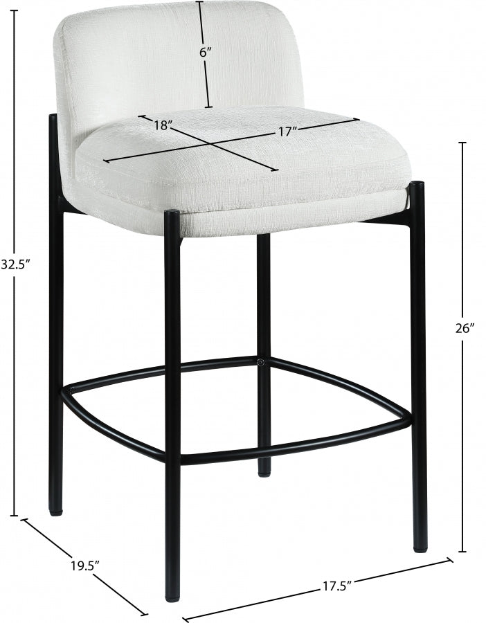 Burton Chenille Fabric Upholstered Bar / Counter Stool — 429-C - Cream - 429Cream-C Dim