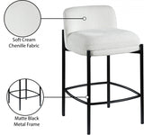 Burton Chenille Fabric Upholstered Bar / Counter Stool — 429-C - Cream - 429Cream-C Infographic