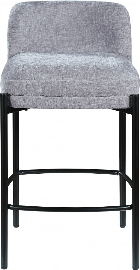 Burton Chenille Fabric Upholstered Bar / Counter Stool — 429-C - Grey - 429Grey-C alternate view 3