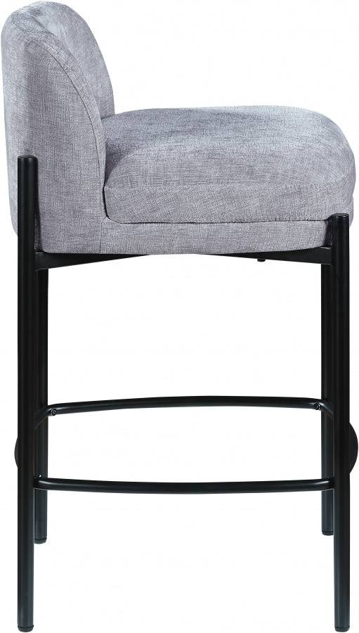 Burton Chenille Fabric Upholstered Bar / Counter Stool — 429-C - Grey - 429Grey-C alternate view 4