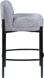 Burton Chenille Fabric Upholstered Bar / Counter Stool — 429-C - Grey - 429Grey-C alternate view 4