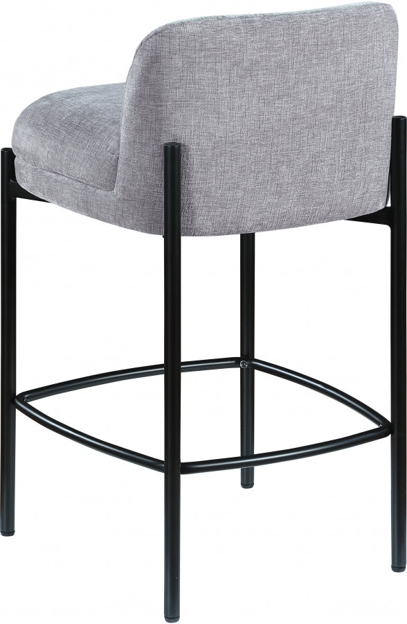 Burton Chenille Fabric Upholstered Bar / Counter Stool — 429-C - Grey - 429Grey-C alternate view 5