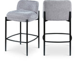 Burton Chenille Fabric Upholstered Bar / Counter Stool — 429-C - Grey - 429Grey-C Double Chair