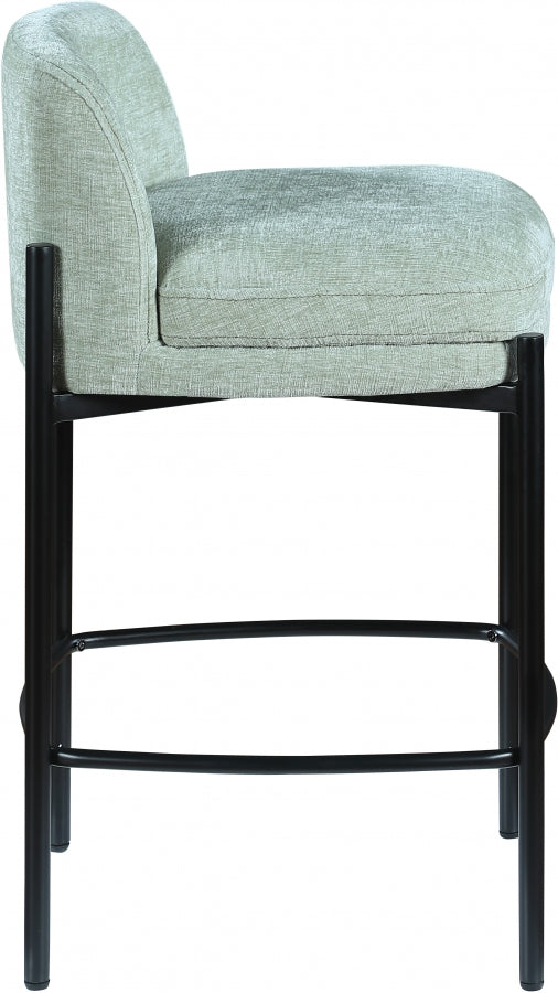 Burton Chenille Fabric Upholstered Bar / Counter Stool — 429-C - Mint - 429Mint-C alternate view 4