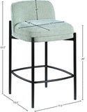 Burton Chenille Fabric Upholstered Bar / Counter Stool — 429-C - Mint - 429Mint-C Dim
