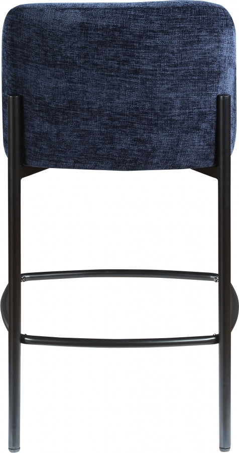Burton Chenille Fabric Upholstered Bar / Counter Stool — 429-C - Blue - 429Navy-C alternate view 2